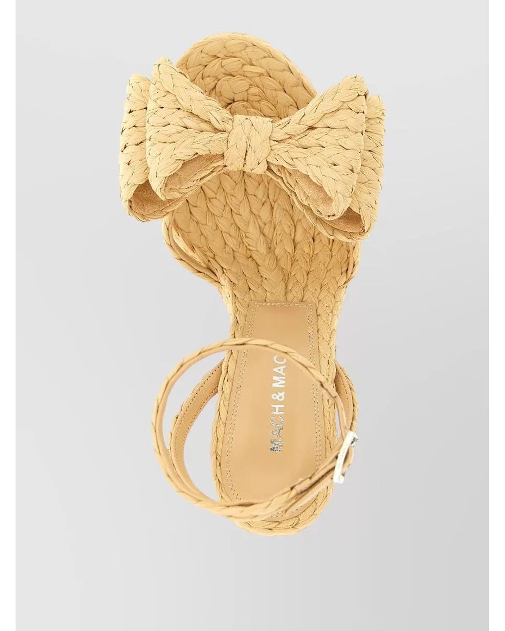 Mach & Mach Metallic Wedge Sandals Open Toe Braid Bow