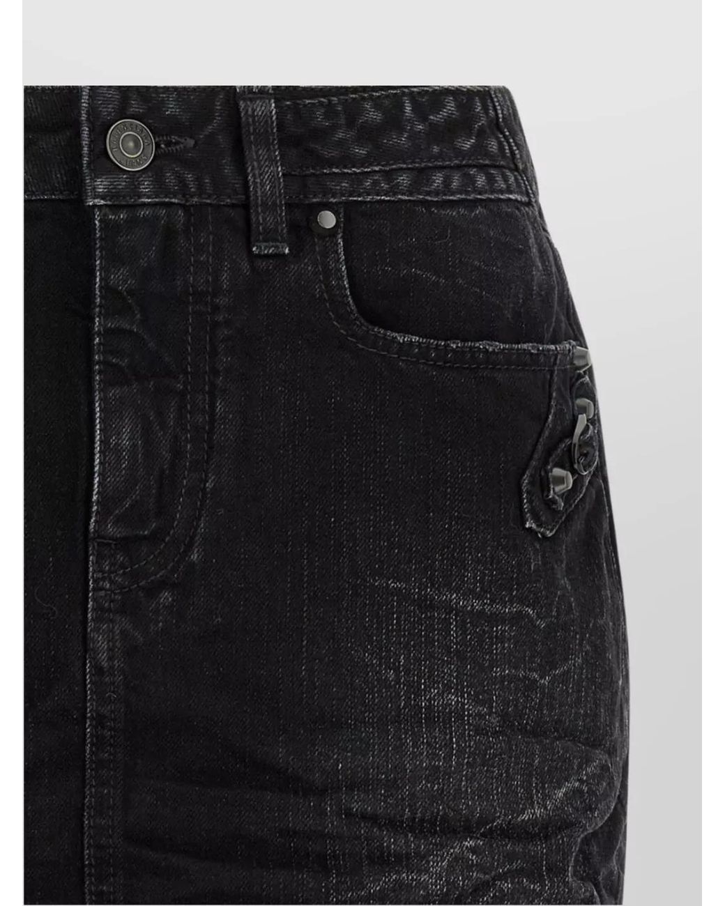 Balenciaga Black Denim Mid-Rise Mini Skirt