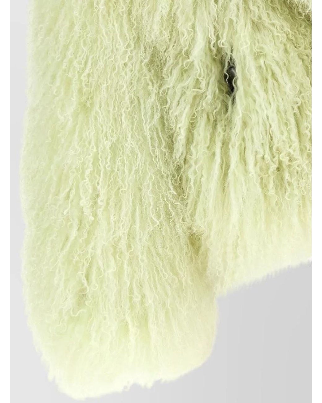 Blancha Metallic Shearling Curly-Texture Shawl-Collar Jacket