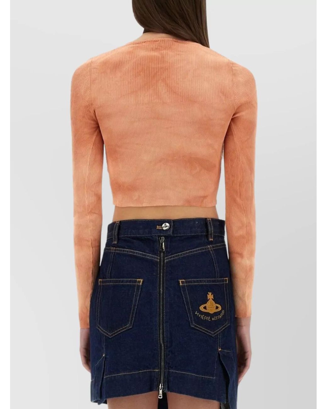 Vivienne Westwood Blue Cotton Slim-Fit Cropped Top