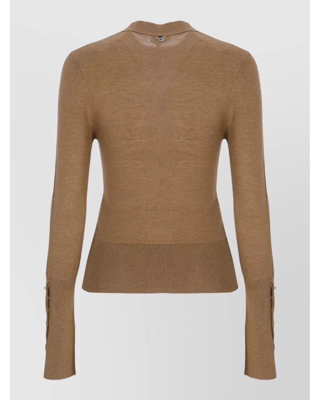 Rabanne Brown Ribbed Crewneck Sweater