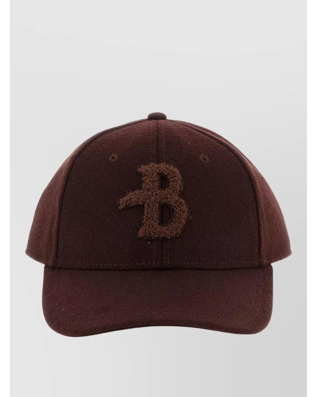 Ballantyne Brown Wool Blend Monogram Patch Baseball Cap for men