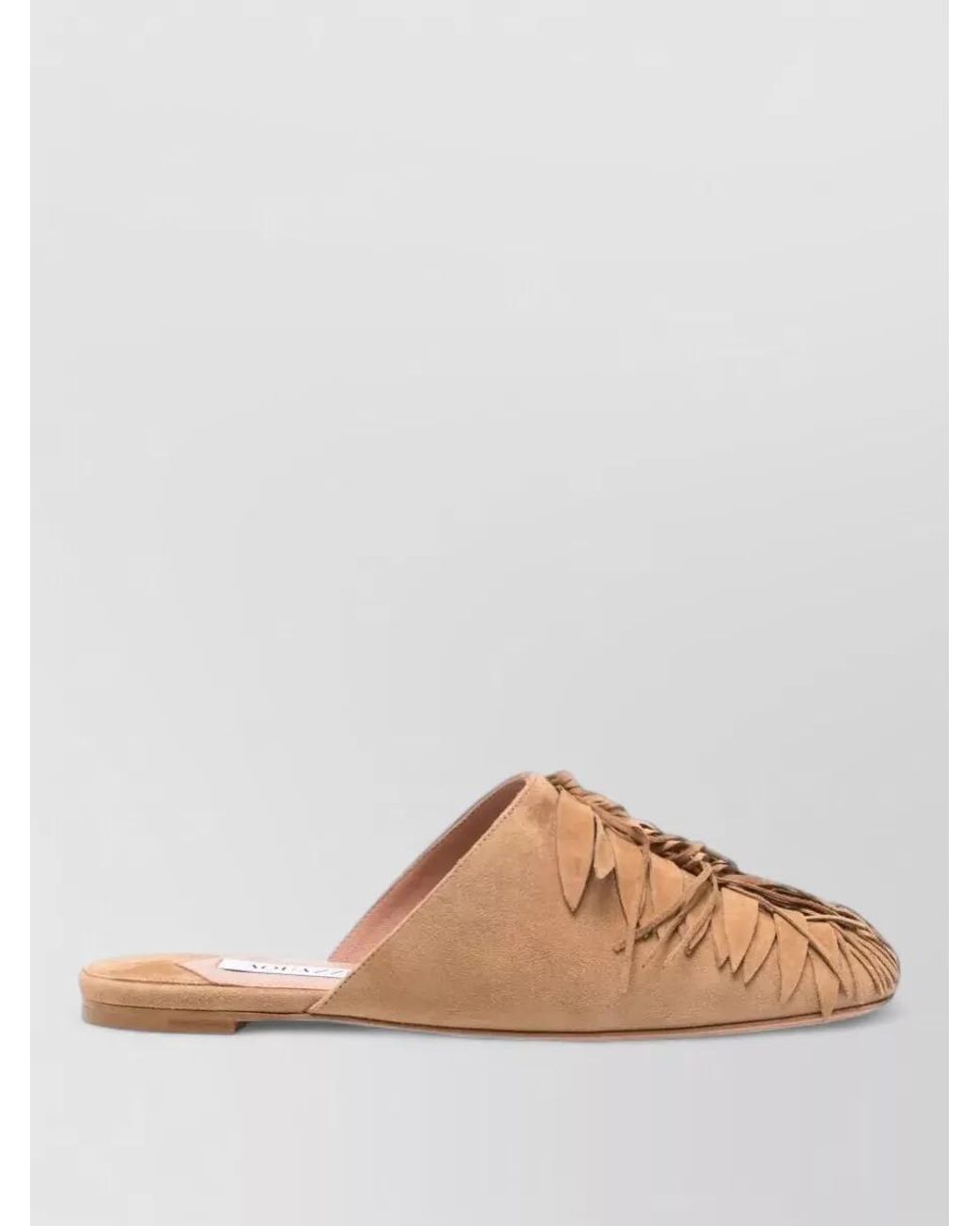 Aquazzura Brown Suede Maverick Flat Mules