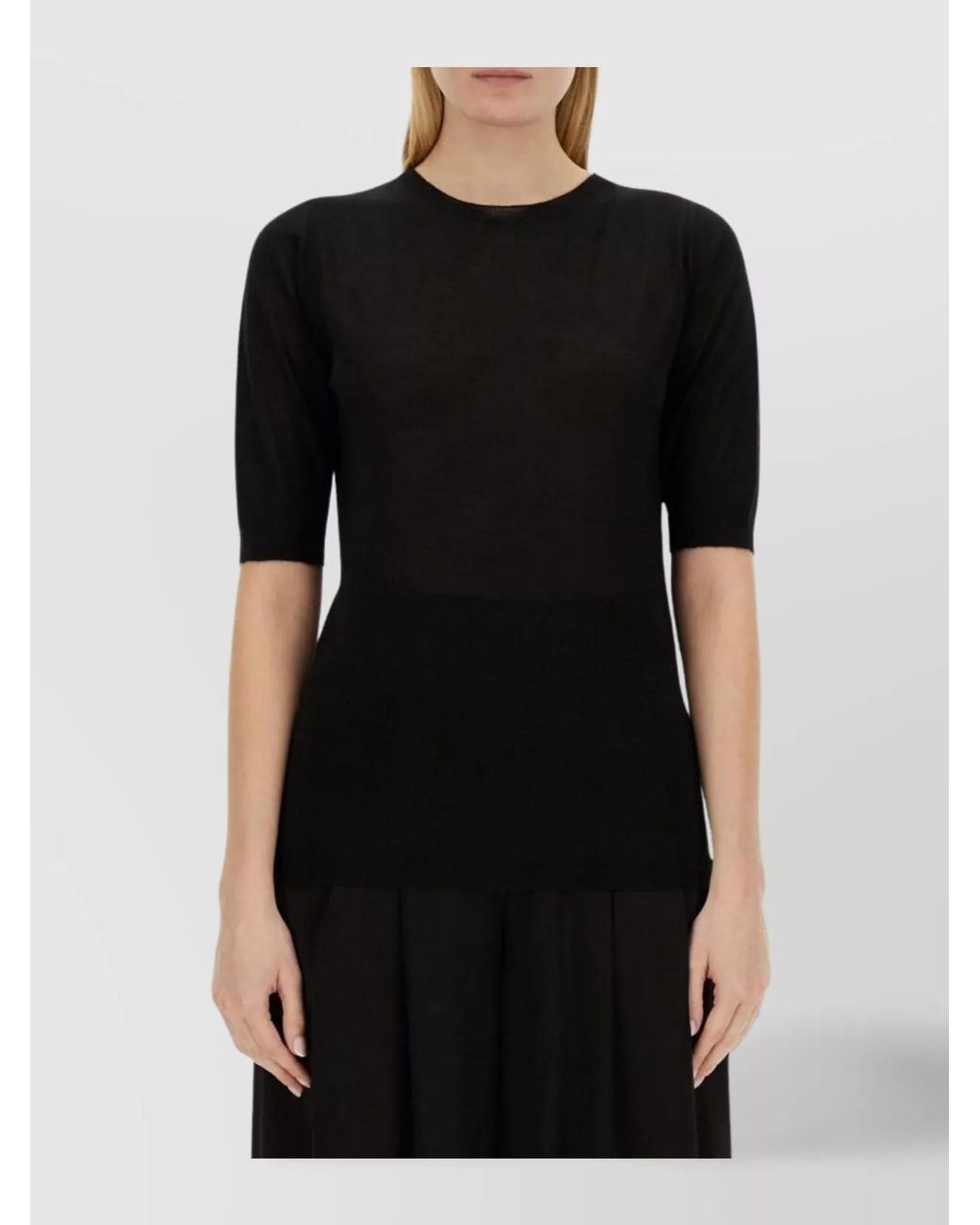 Fabiana Filippi Black Cashmere Silk Slim-Fit Knitted Top
