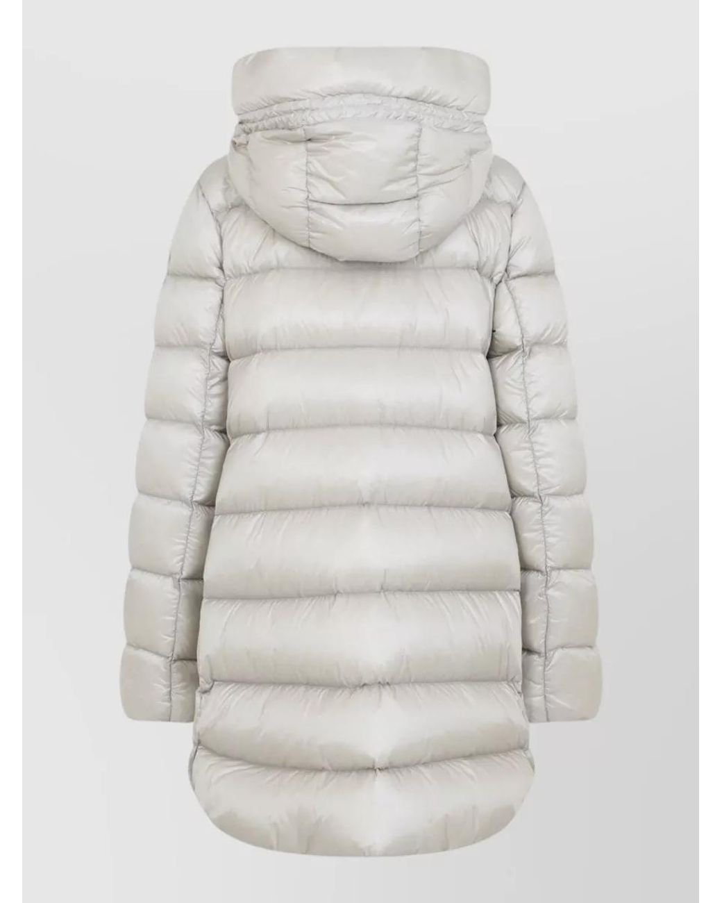 Moncler White Down Hooded Long Puffer Jacket
