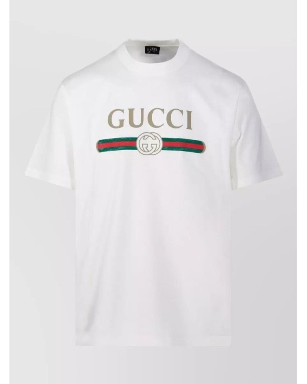 Gucci White Logo-Print Cotton T-Shirt for men