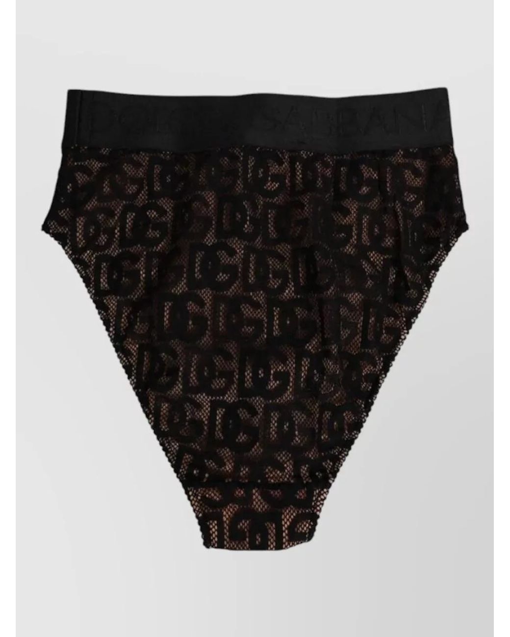 Dolce & Gabbana Black Lace High-Waist Brief Panty