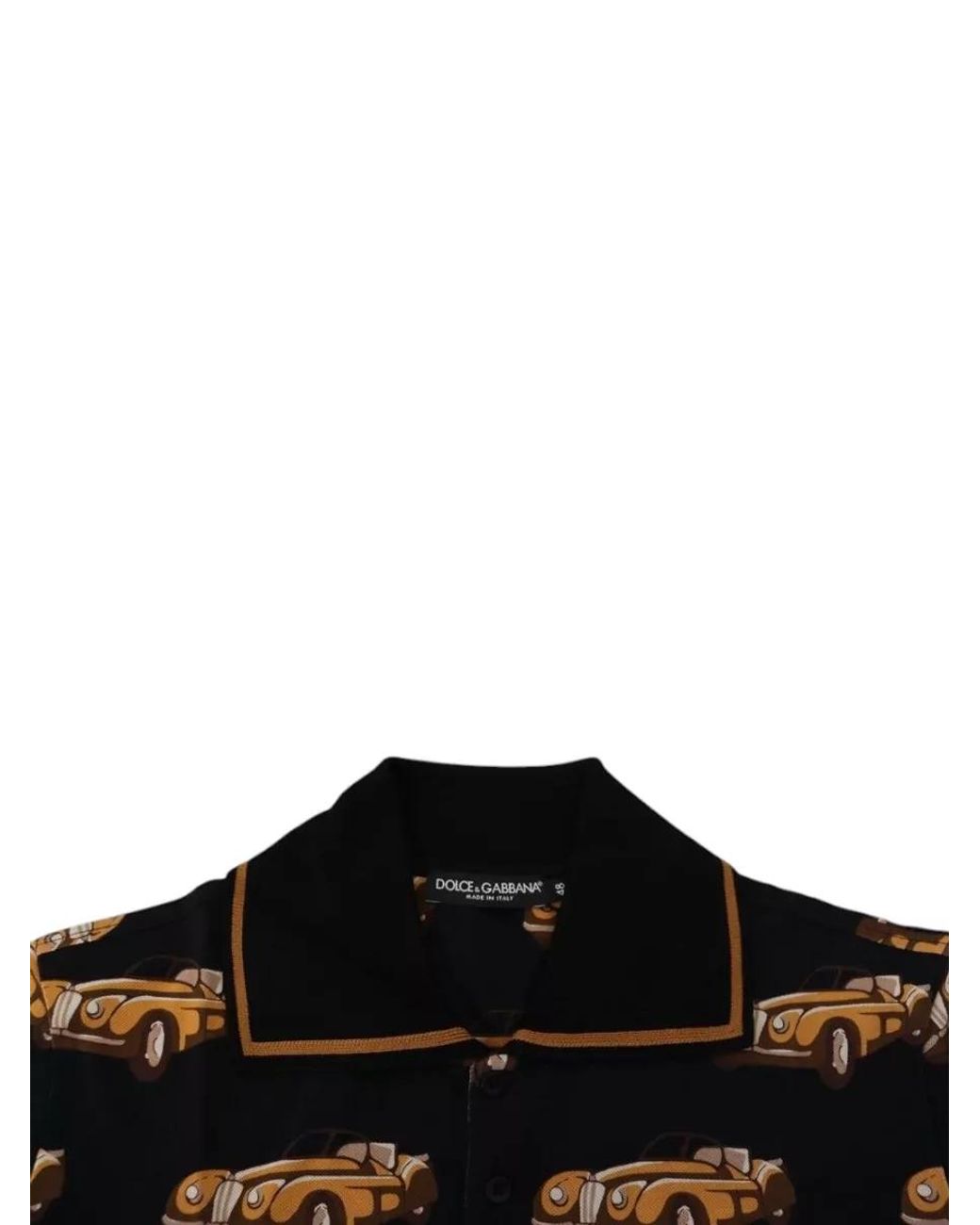 Dolce & Gabbana Black Printed Regular-Fit Short-Sleeve Polo Shirt for men