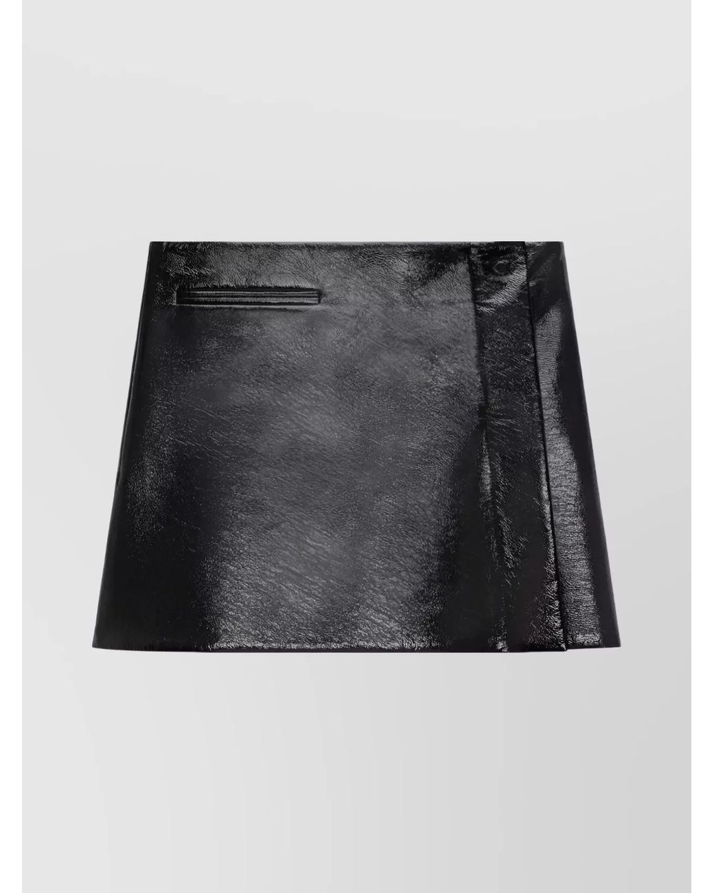 Courreges Black Leather Mini A-Line Skirt