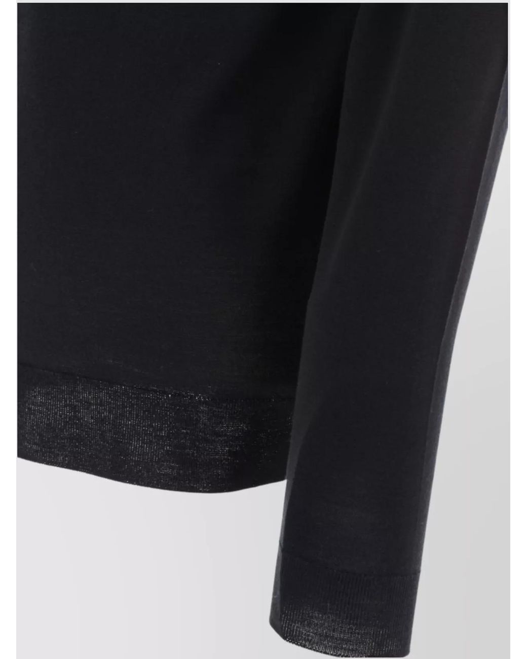 John Smedley Blue Merino Wool Long-Sleeve Polo Shirt for men
