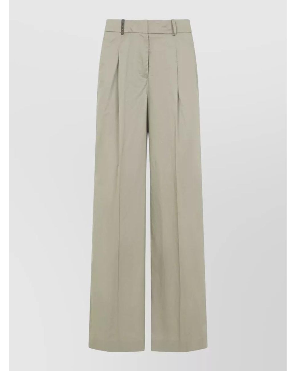 Peserico Natural Cotton Wide-Leg Trousers
