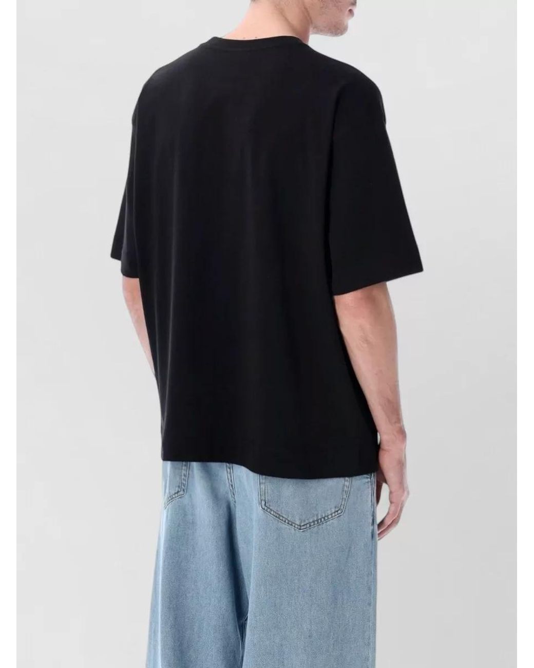 Dries Van Noten Black Cotton Regular-Fit Pocket T-Shirt for men