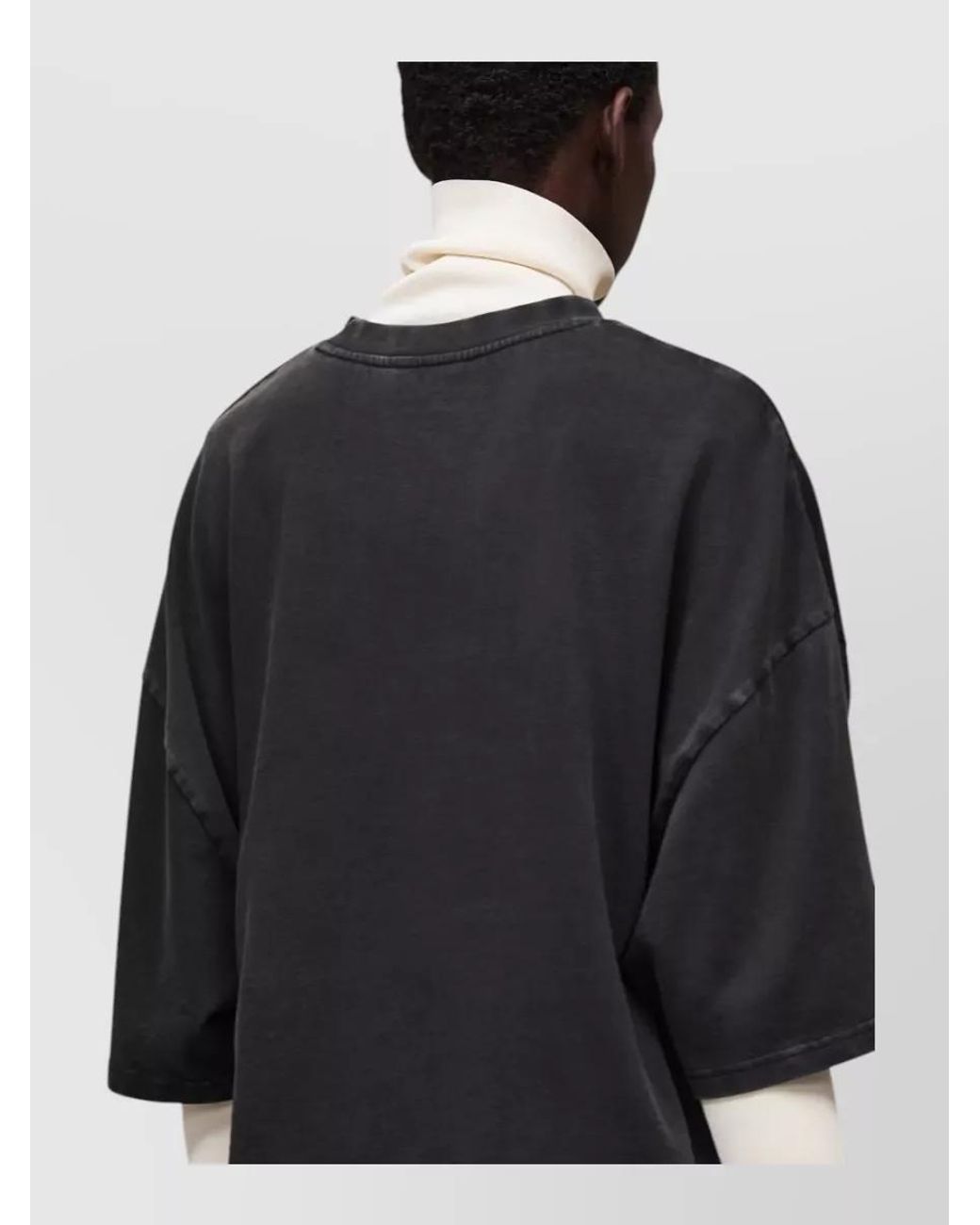 Entire studios Black Oversized Cotton T-Shirt for men