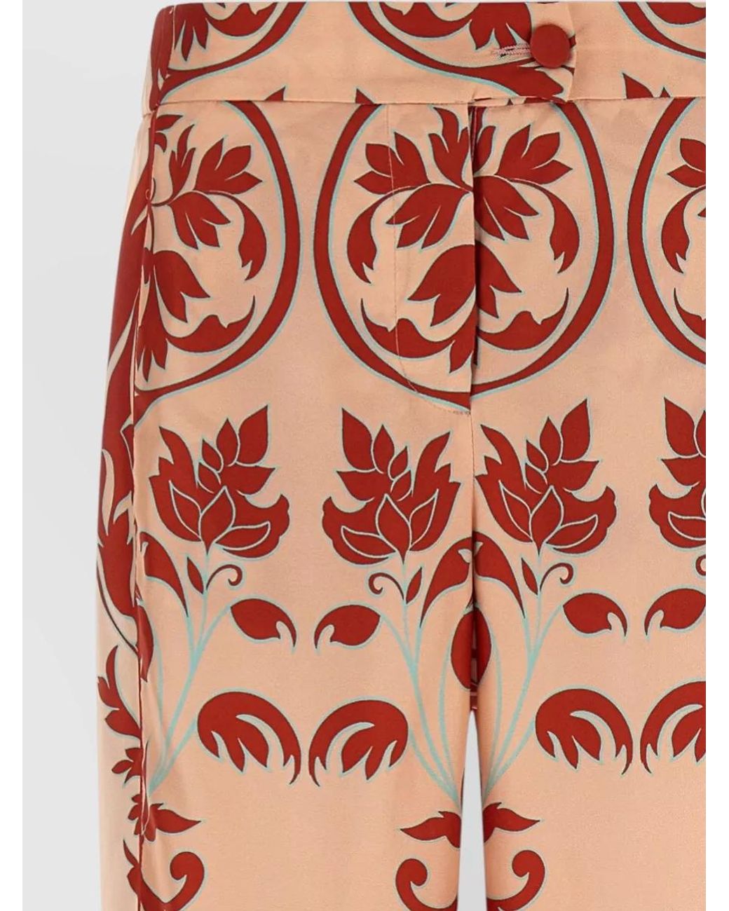 F.R.S For Restless Sleepers White Silk Printed Straight-Leg Trousers