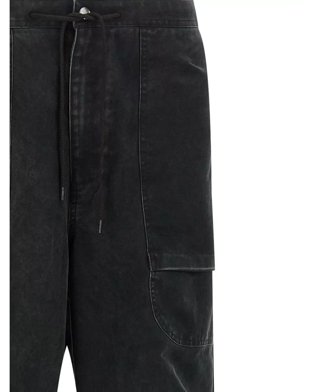 Entire studios Black Cotton Wide-Leg Cargo Trousers for men