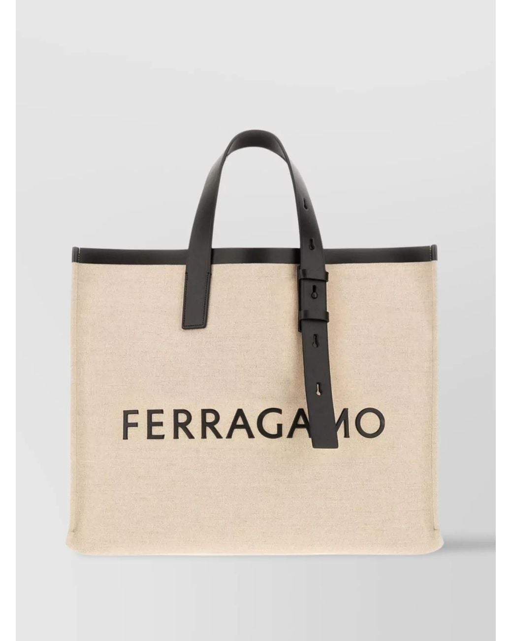 Ferragamo Natural Canvas Tote Bag for men