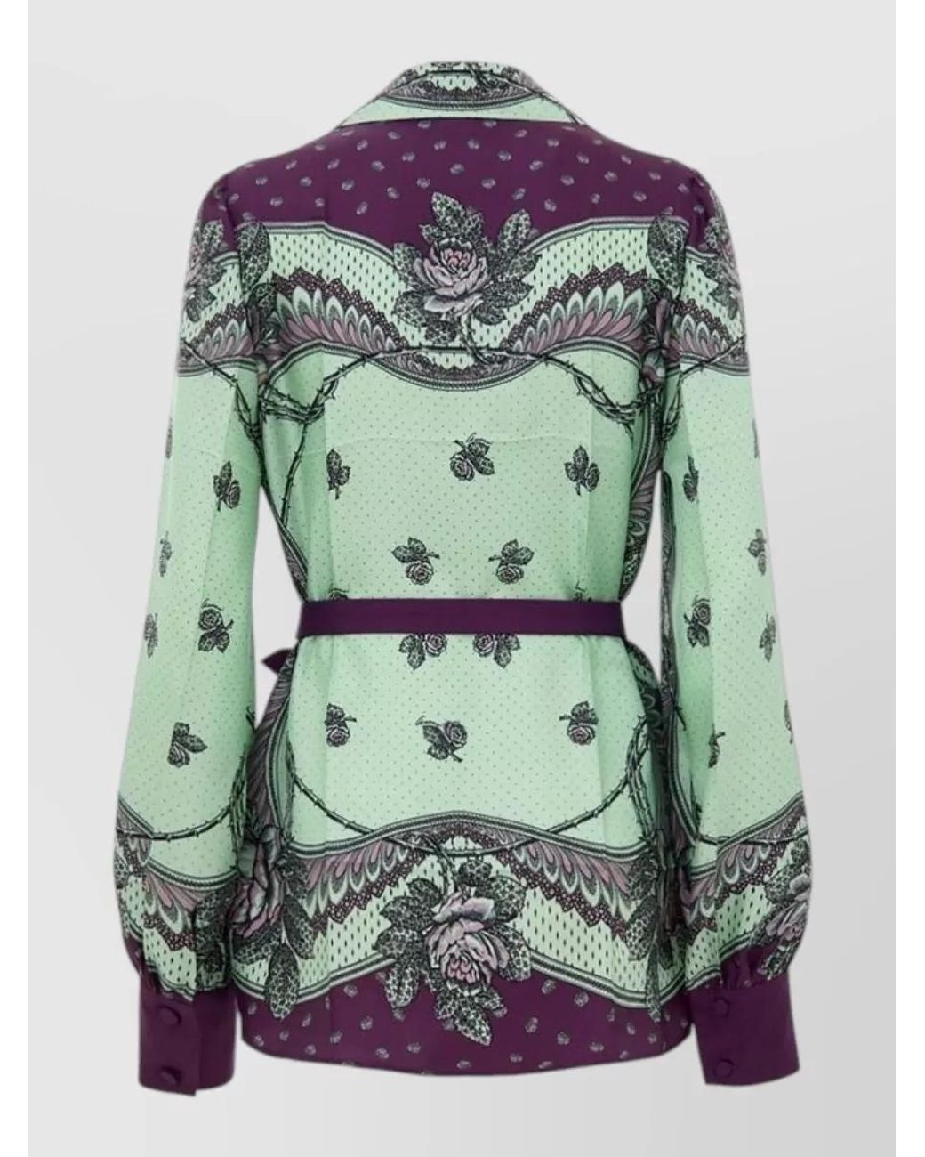 Gucci Purple Silk Printed Shirt