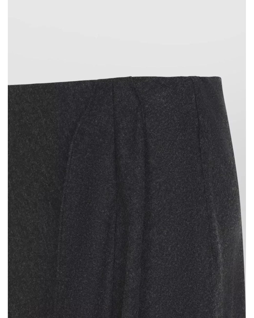 Giorgio Armani Black Cashmere High-Rise Asymmetric Draped Midi Skirt