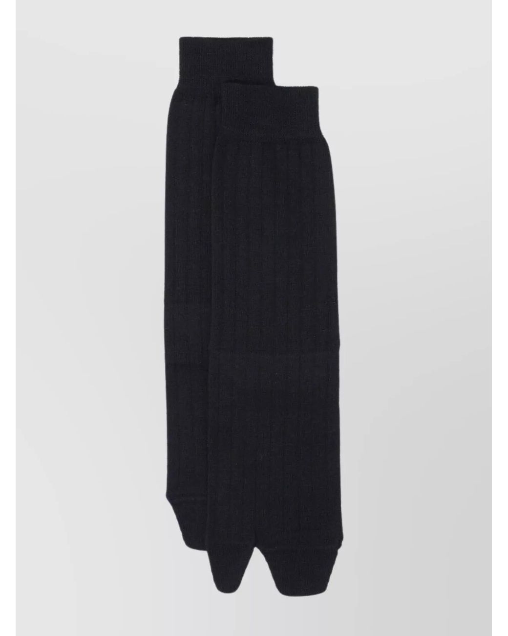 Maison Margiela Blue Wool Ribbed Ankle Socks