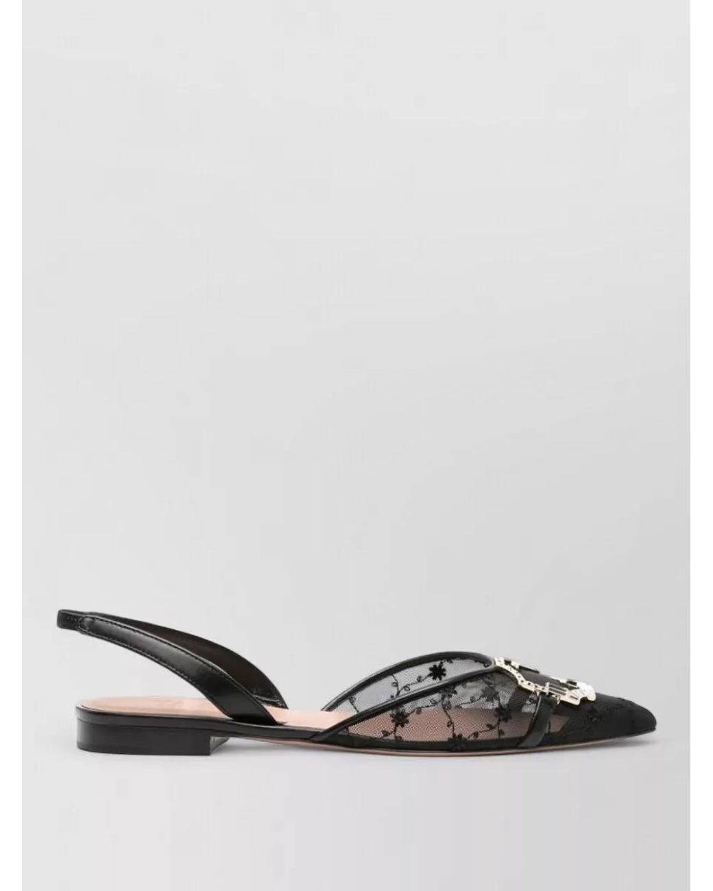 Malone Souliers Multicolor Embellished Mesh Slingback Ballerina Shoes
