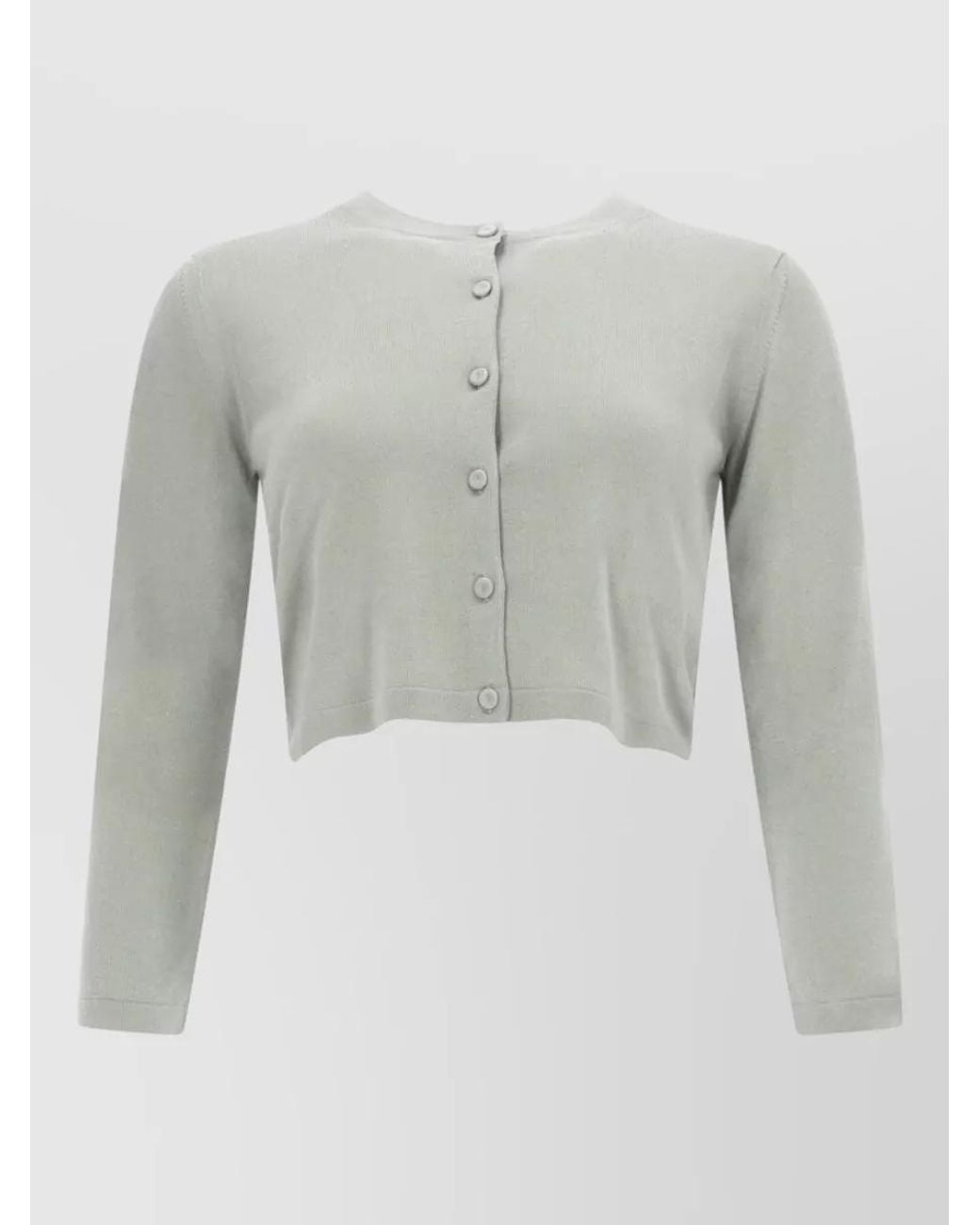 Max Mara Gray Silk Cashmere Cropped Cardigan