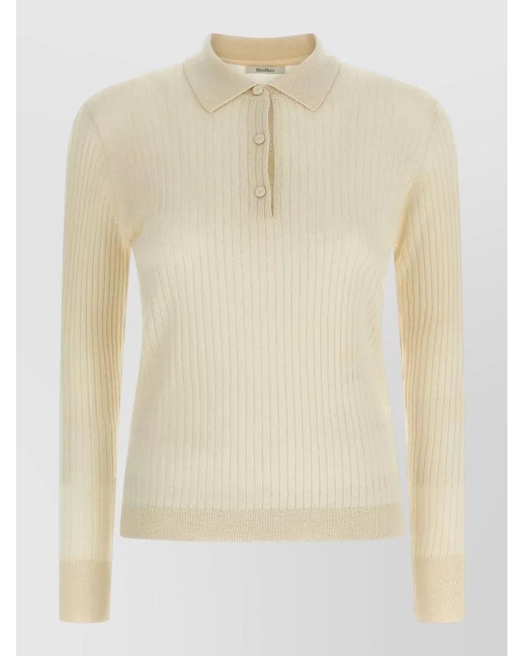 Max Mara Natural Cashmere Silk Polo Top