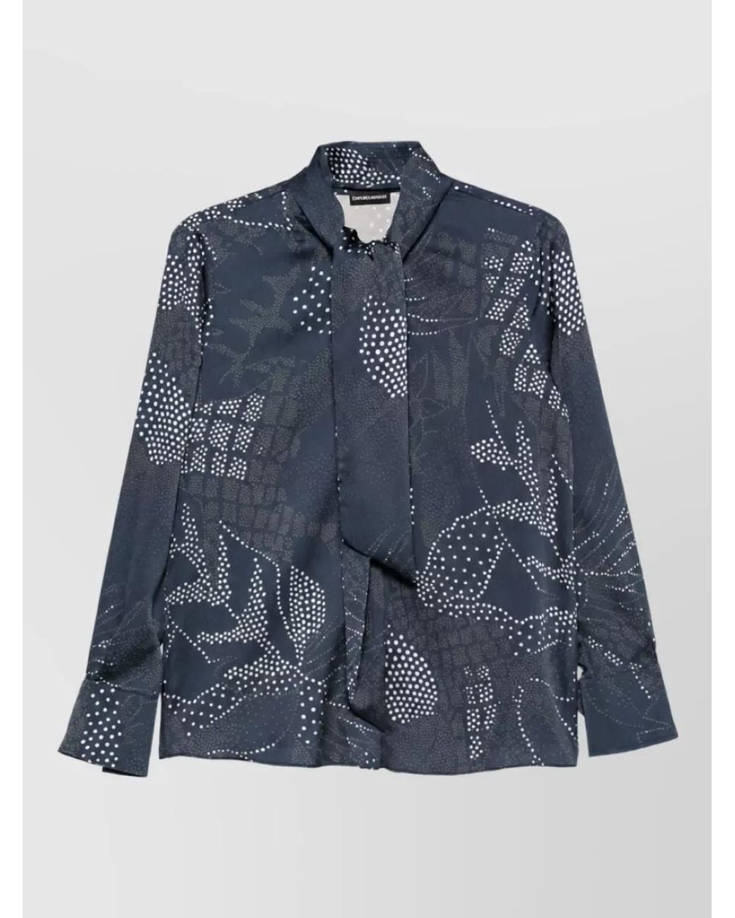 Emporio Armani Blue Printed Long-Sleeve Shirt