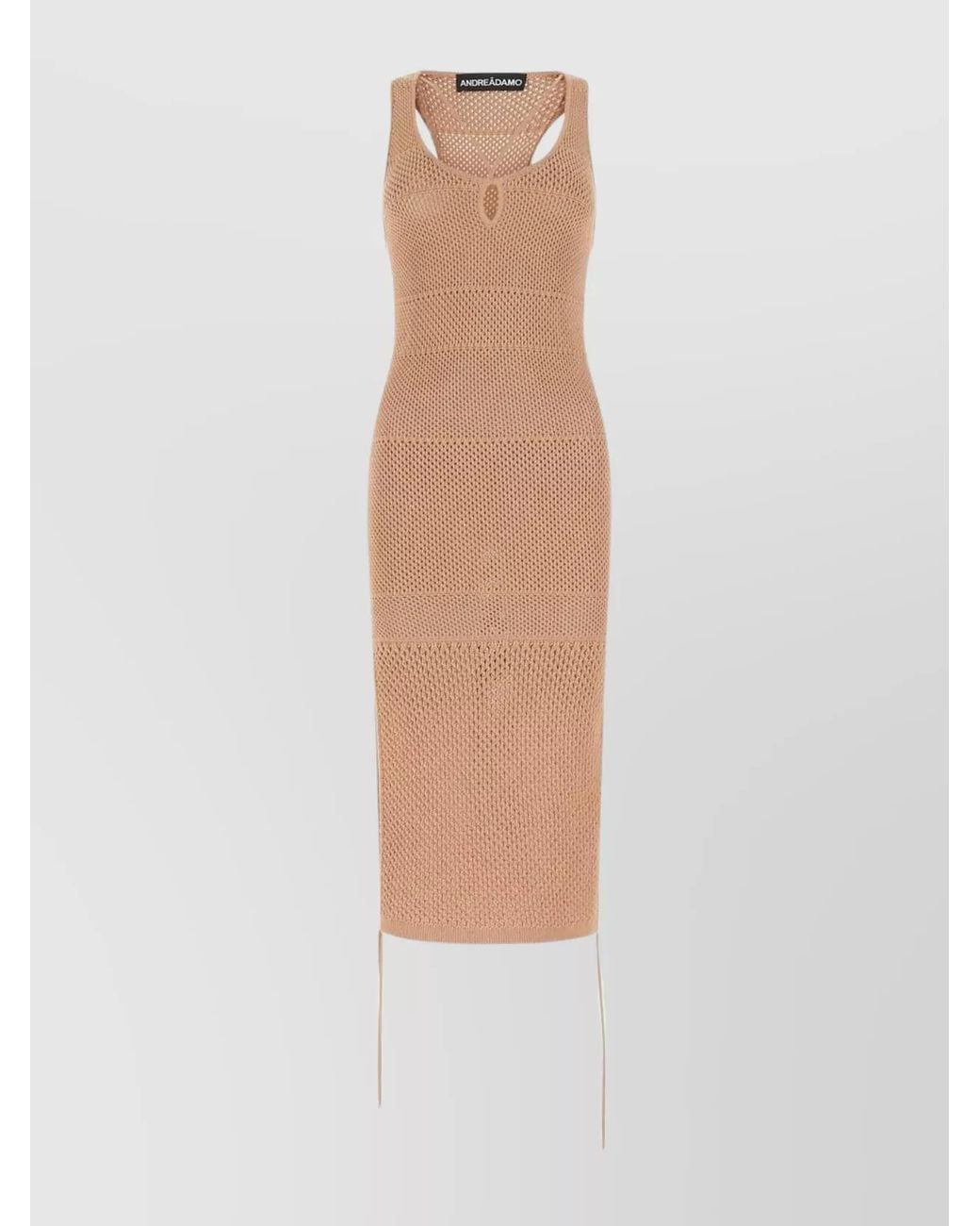 ANDREADAMO White Stretch Mesh Dress