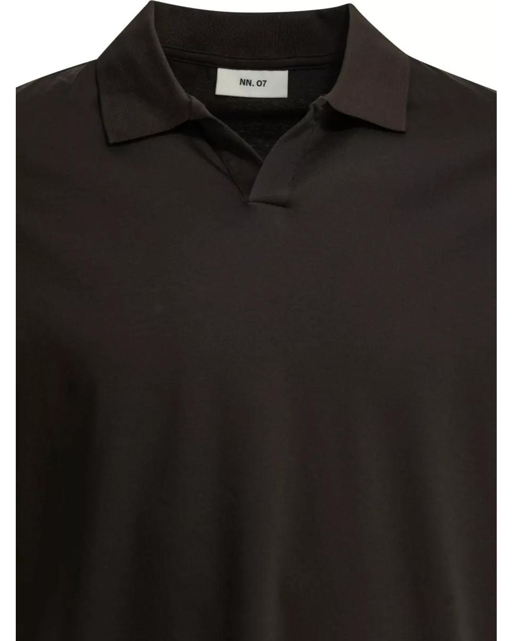 NN07 Black Organic Cotton Polo Shirt for men