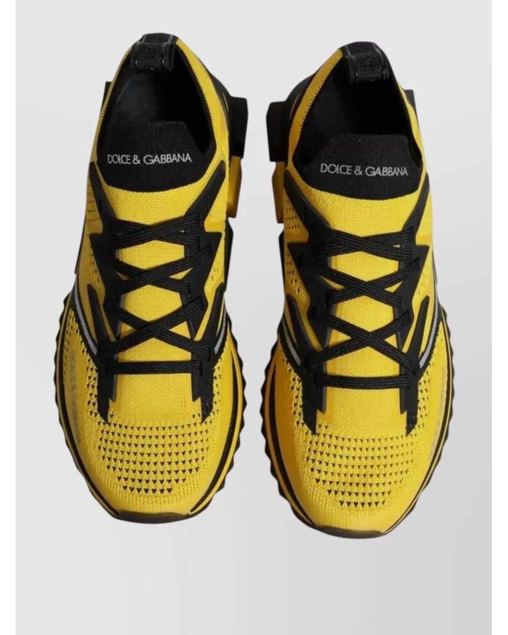 Dolce & Gabbana Yellow Stretch Low-Top Sneakers for men