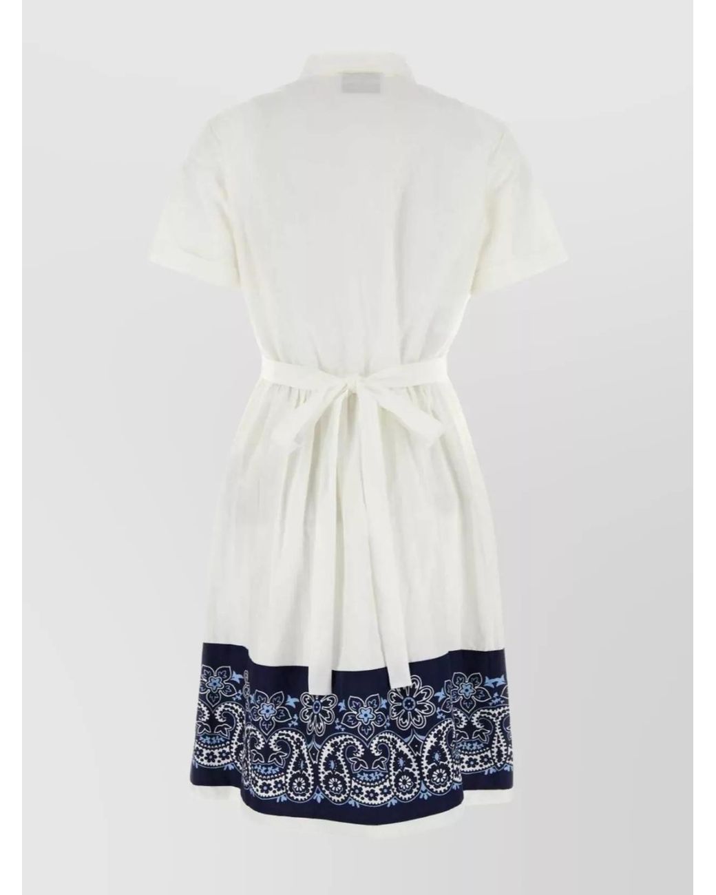 Miu Miu White Cotton Linen Shirt Dress