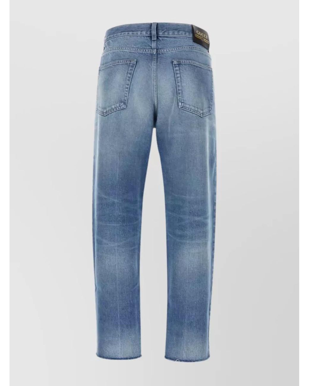 Gucci Blue Denim Mid-Rise Straight-Leg Jeans for men