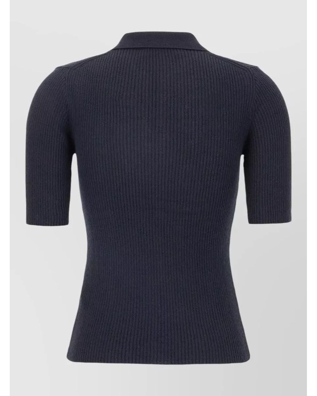 DUNST Blue Fine-Knit Polo Shirt