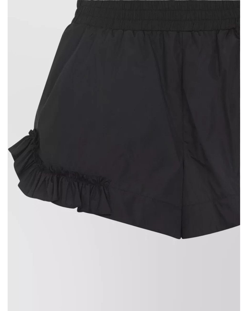 Simone Rocha Black Asymmetric Frill Track Shorts