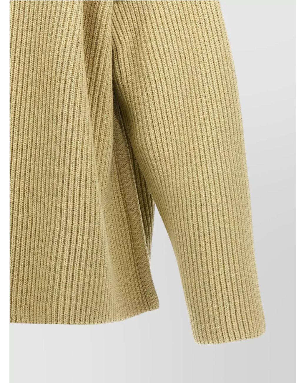 Jil Sander Natural Geometric Neckline Wool Jumper for men