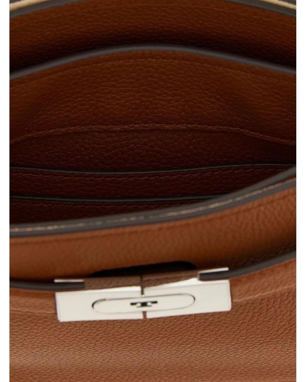 Tory Burch Brown Lee Radziwill Small Leather Shoulder Bag