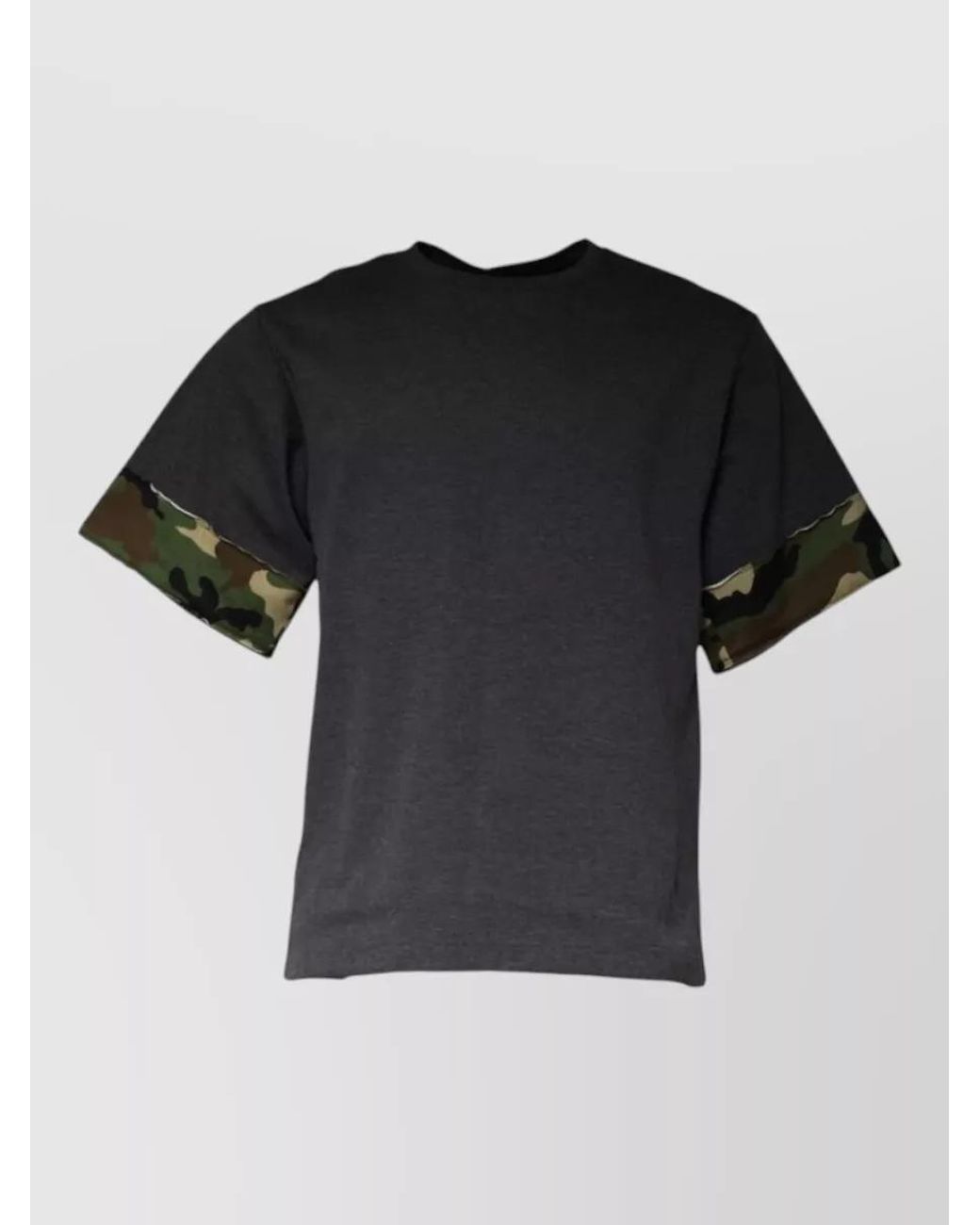 Dolce & Gabbana Black Camouflage Cuff Crew-Neck T-Shirt for men