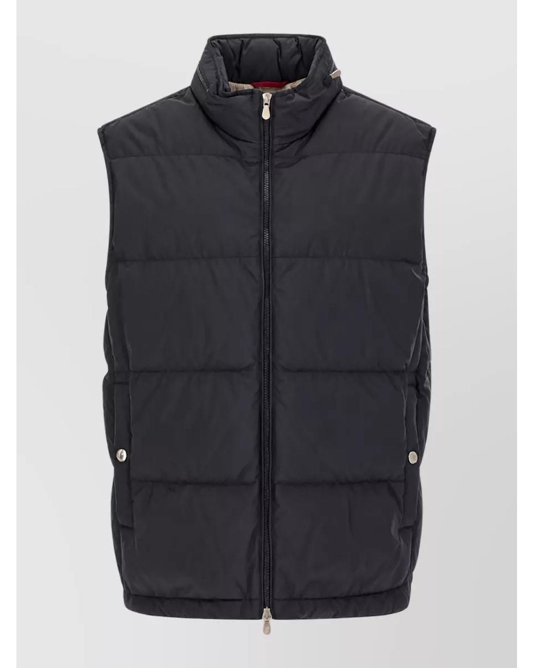 Brunello Cucinelli Blue Quilted Padded Vest for men