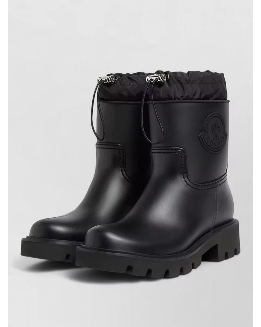 Moncler Black Pvc Rain Ankle Boots