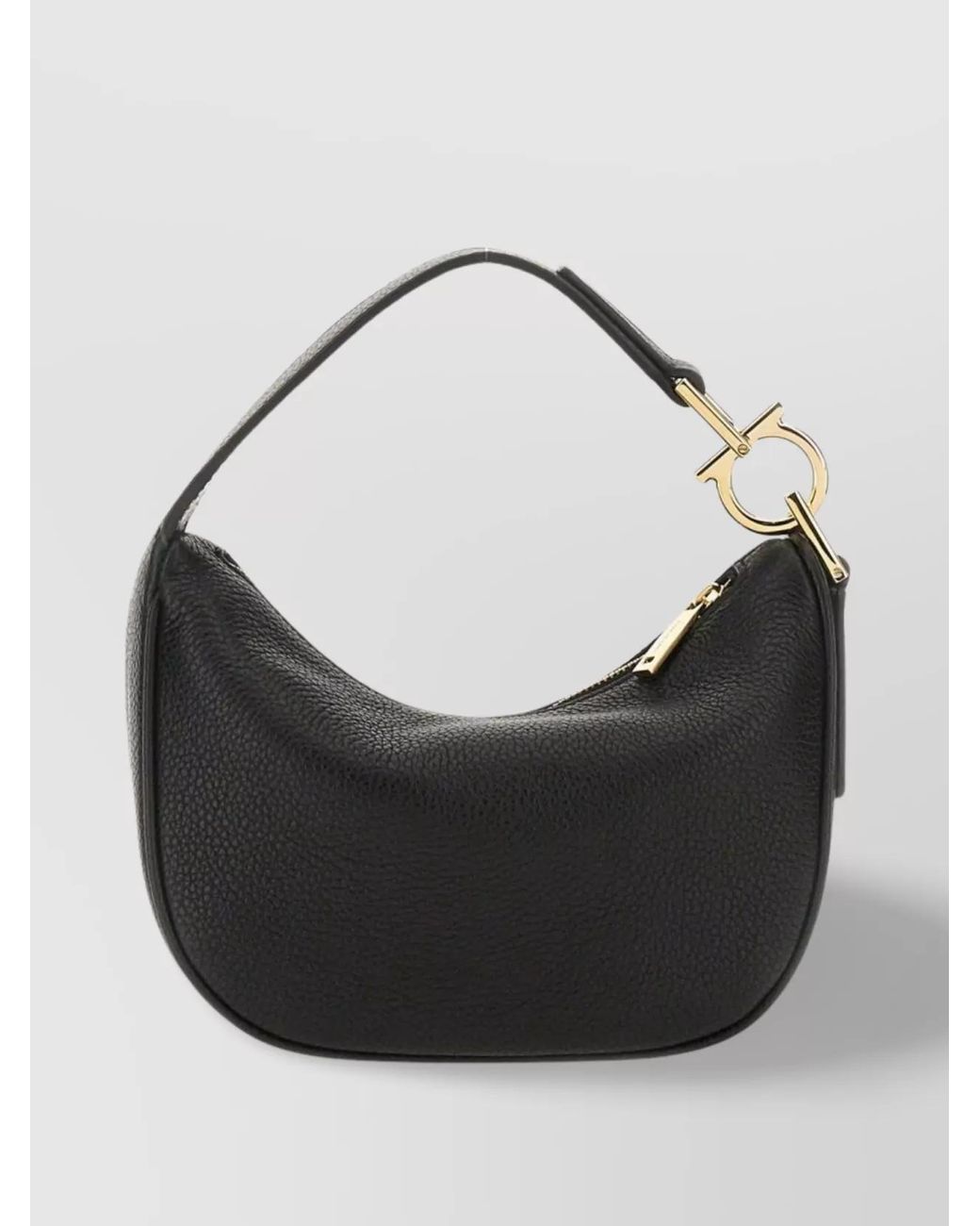 Ferragamo Black Mini Calf Leather Shoulder Bag