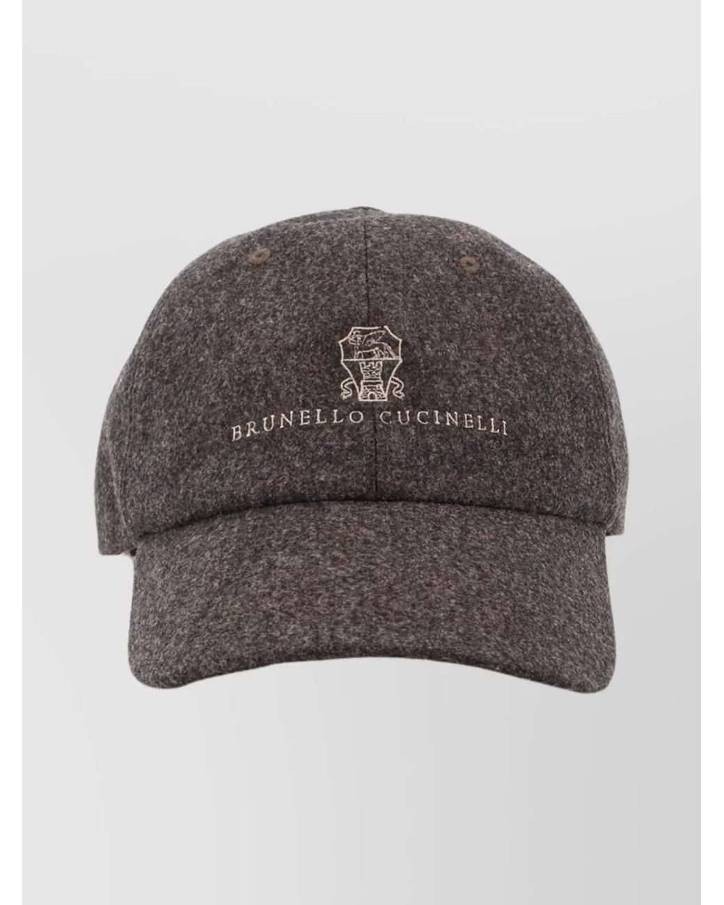 Brunello Cucinelli Gray Wool Baseball Cap for men