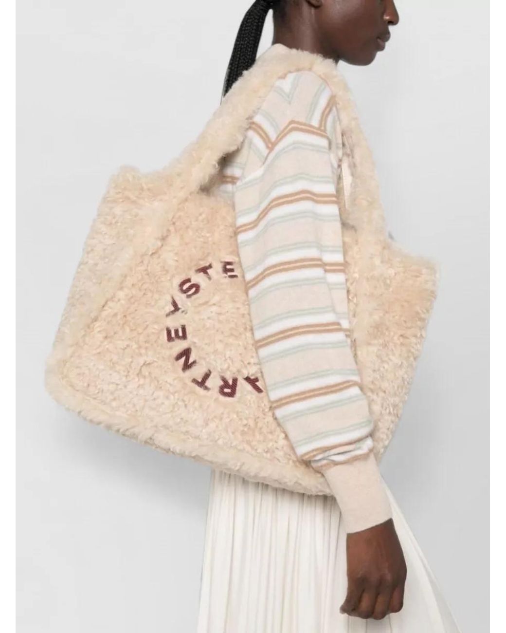 Stella McCartney Natural Eco Alter Shearling Tote Bag