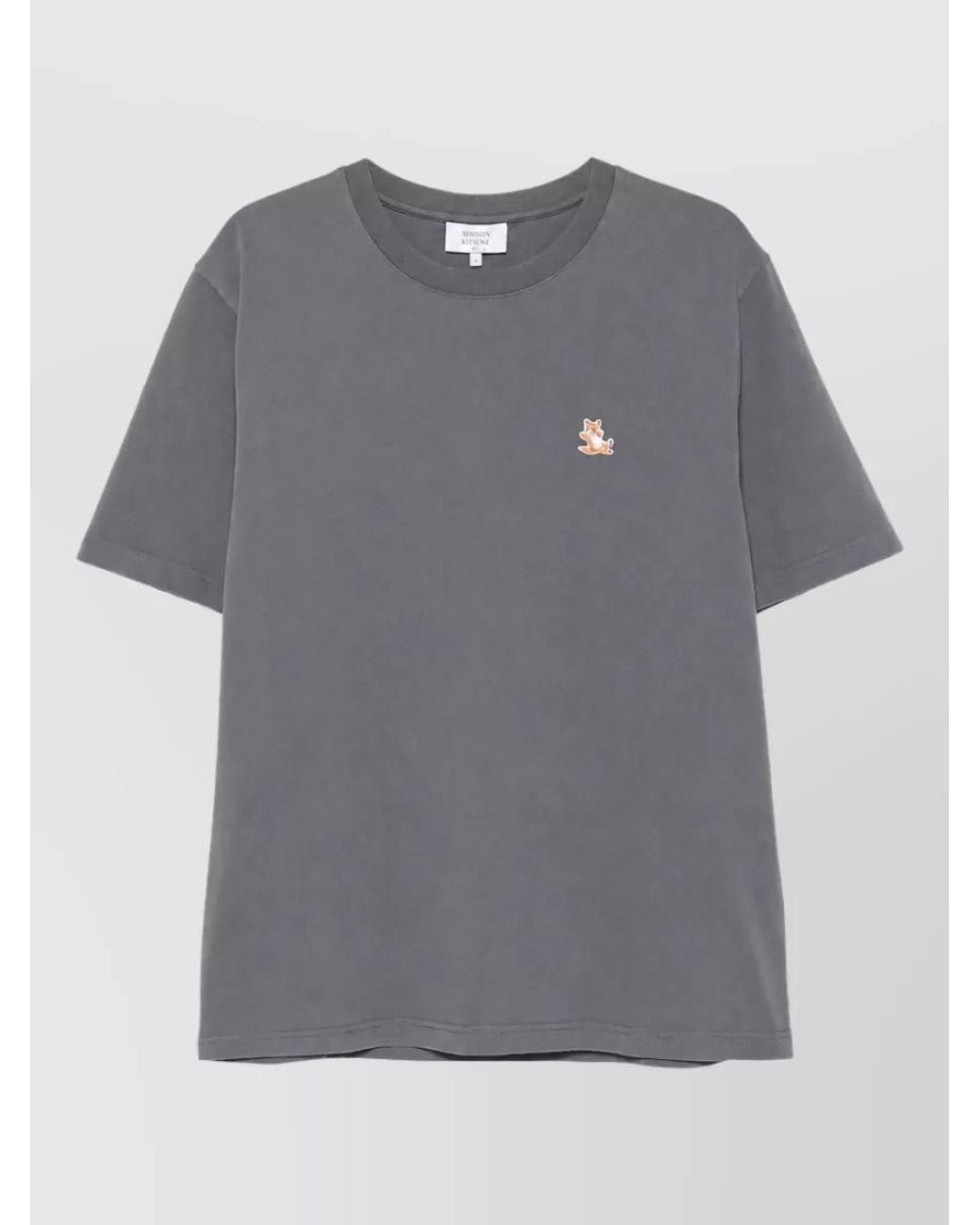 Maison Kitsuné Gray Cotton Crew Neck Short-Sleeve T-Shirt for men