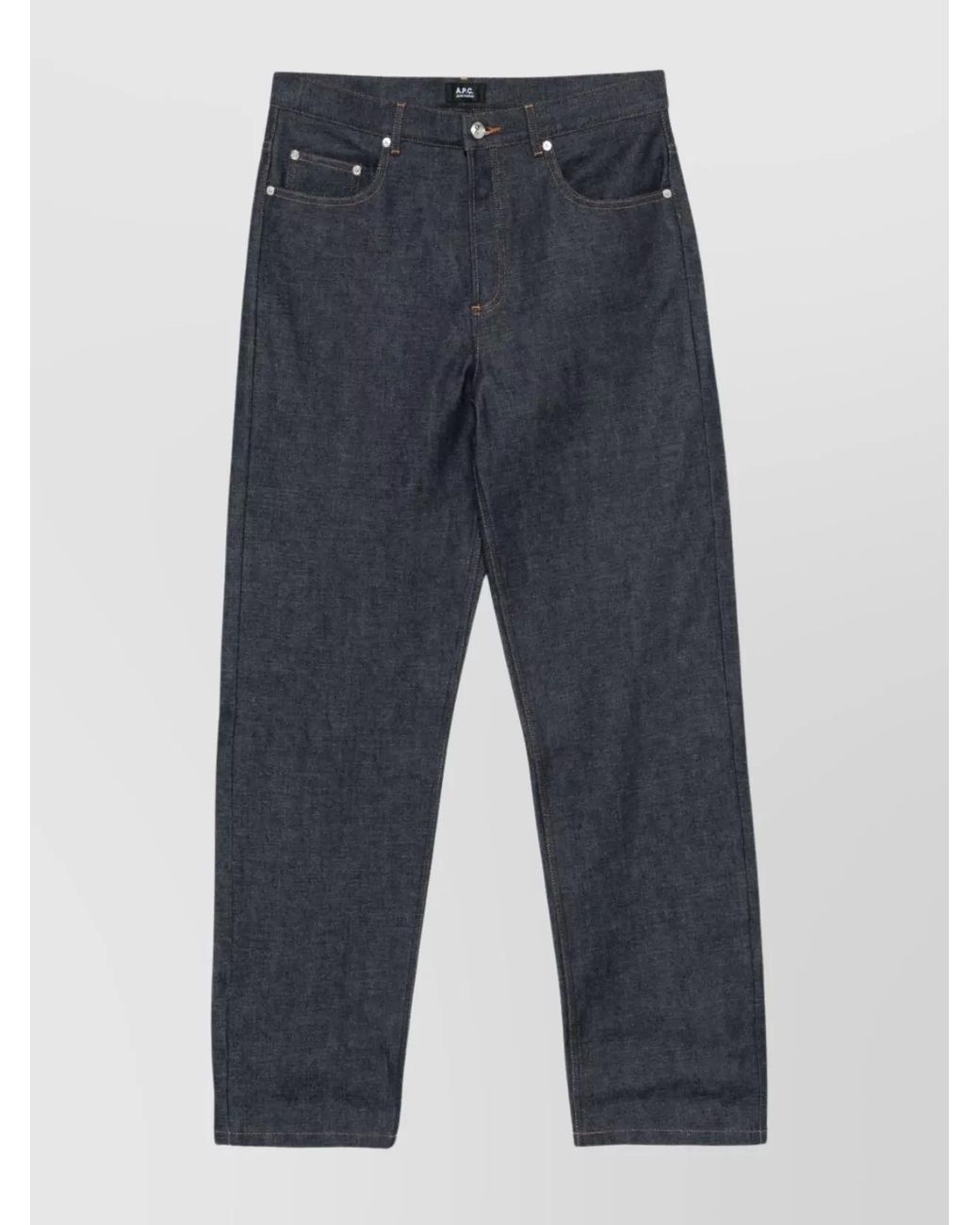 A.P.C. Blue Denim Low-Rise Wide-Leg Jeans for men