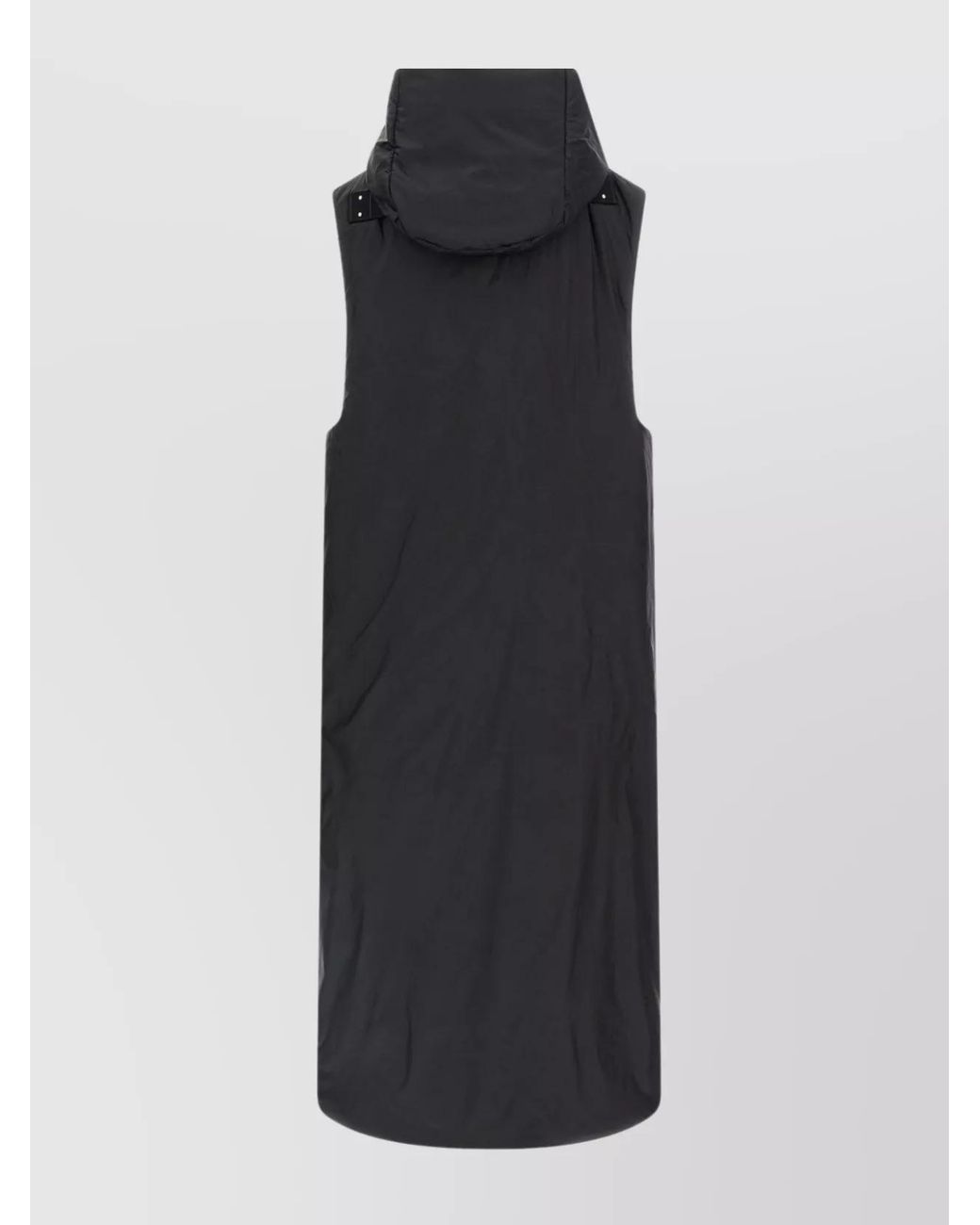 Rick Owens Black Padded Hooded Long Vest