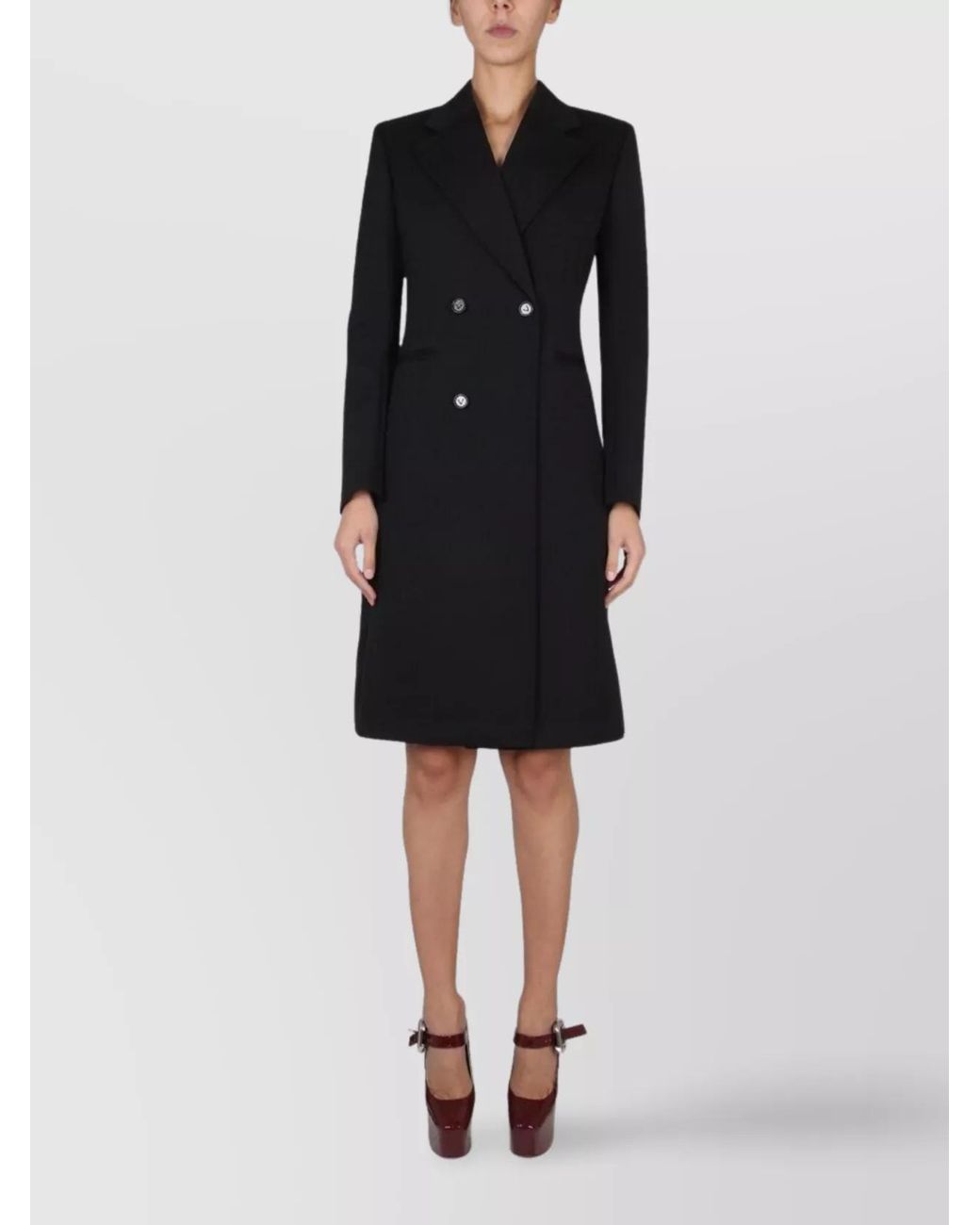 Bottega Veneta Black Wool Double-Breasted Coat