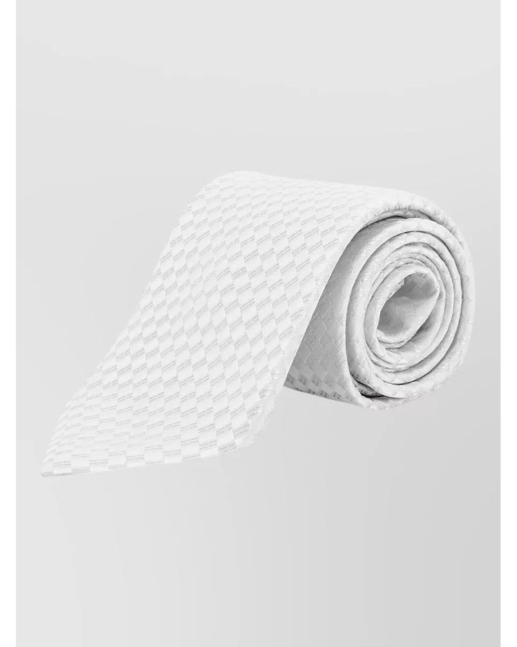 Tom Ford White Silk Geometric-Print Tie for men