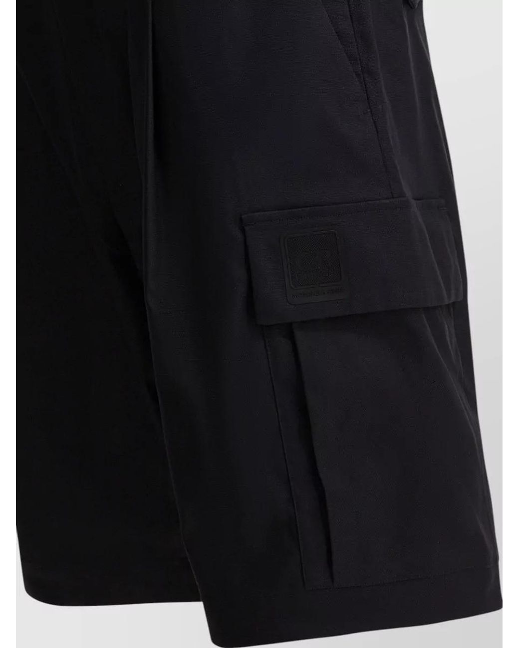C P Company Black Polyester Cargo Shorts for men