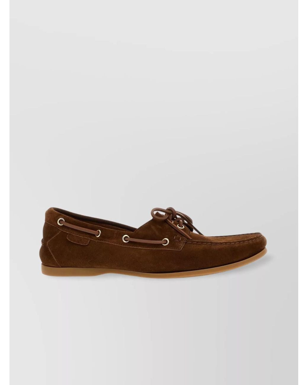 Tom Ford Brown Leather Boat Shoes for men