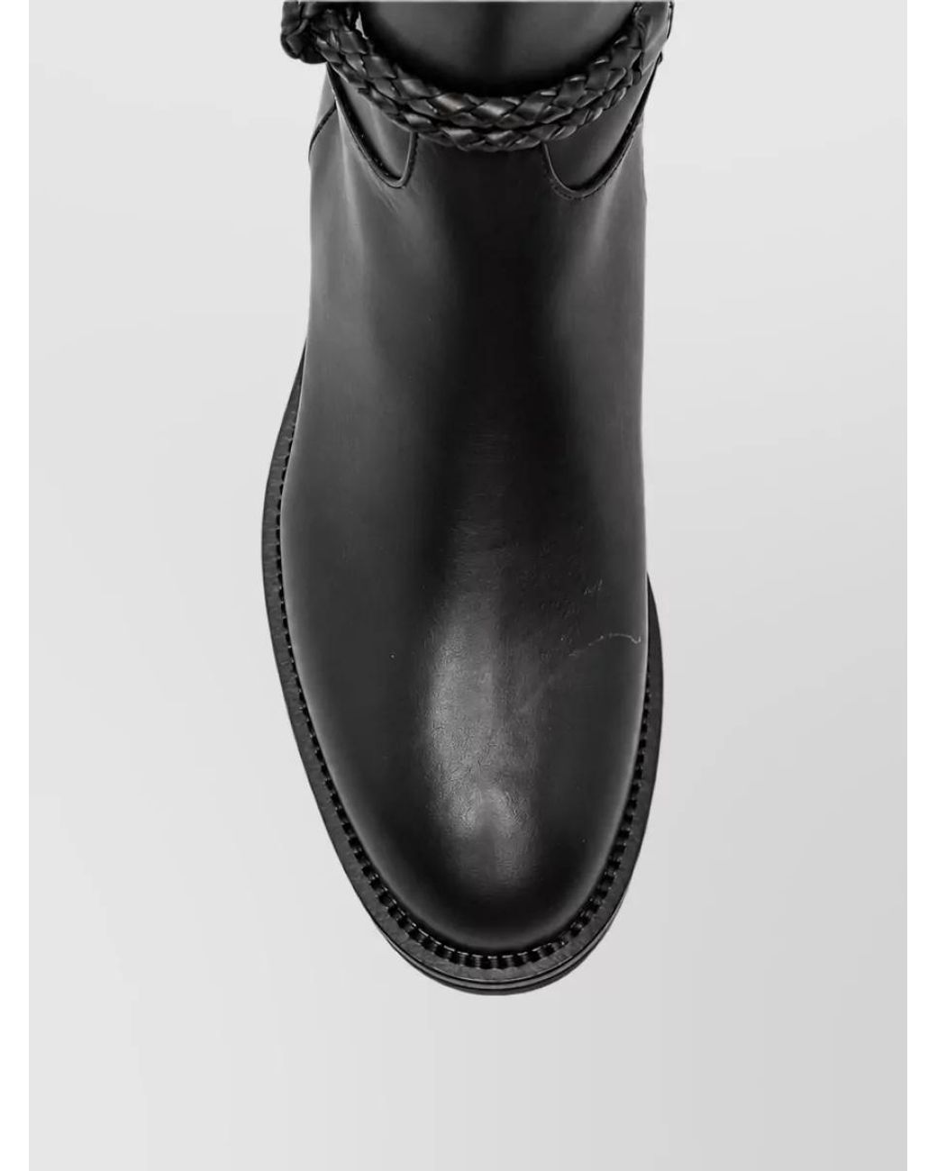 Roberto Festa Black Leather Braided Ankle Boots